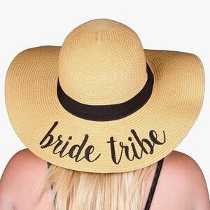Funky Junque Women’s Embroidered Bride Tribe Sun Hat (Natural, 100% Paper Straw)
